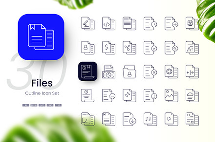 Files Icon set, an Outline Icon by cidcud_graphic