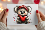 Whimsical Valentine Koala Clipart, an Illustration by Canvas Craft (Thumbnail 6 of 6)