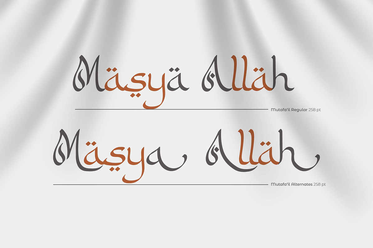Mutafa’il | Arabic Style Typeface, a Script Font by gracetype_studio (Photo 8 of 14)