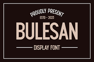 Bulesan, a Sans Serif Font by lelevien