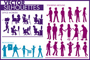 Vector Silhouettes of People & 1 Cat, a Person Illustration by edfredned (Thumbnail 1 of 3)