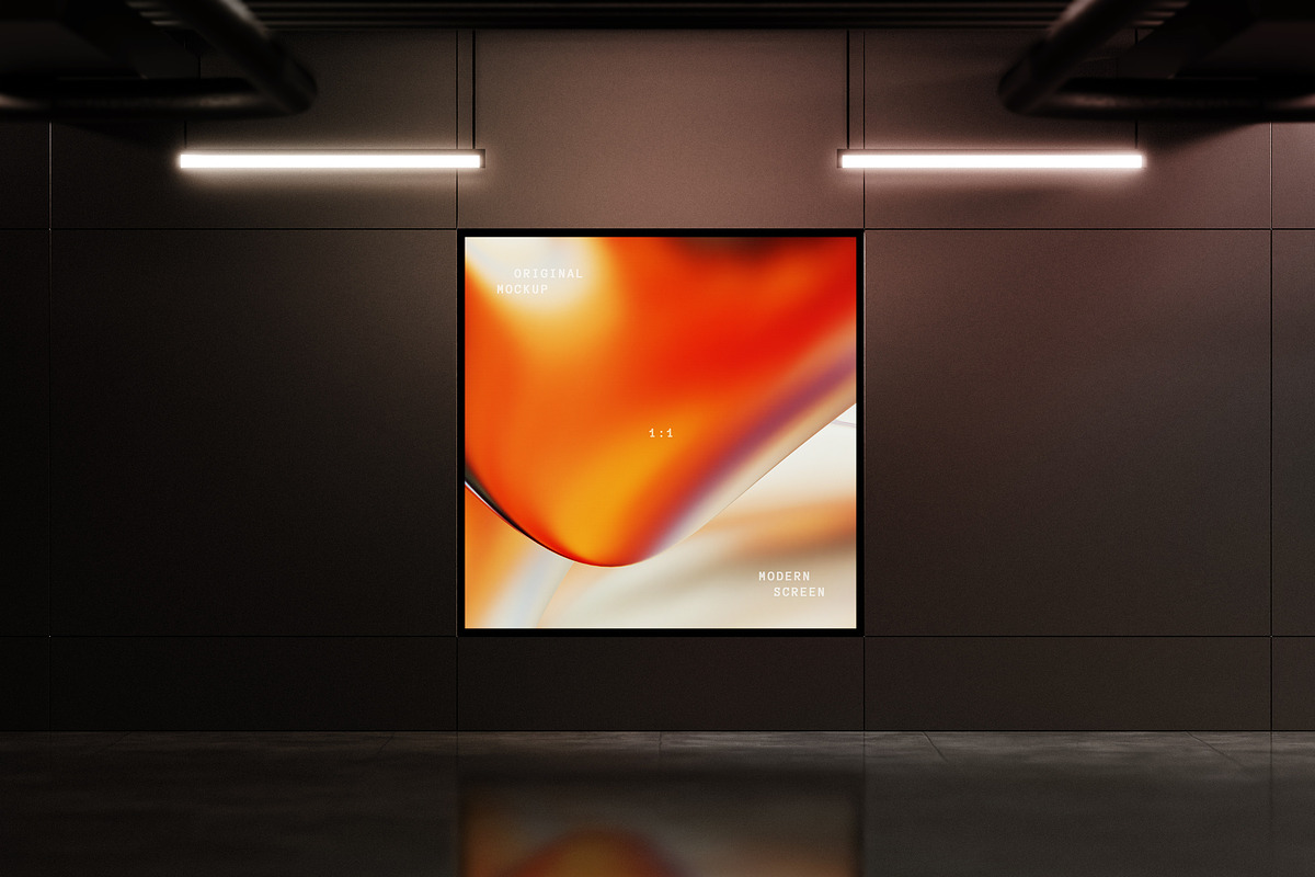Square LCD Display Mockup, an Advertising Mockup by Design Squad
