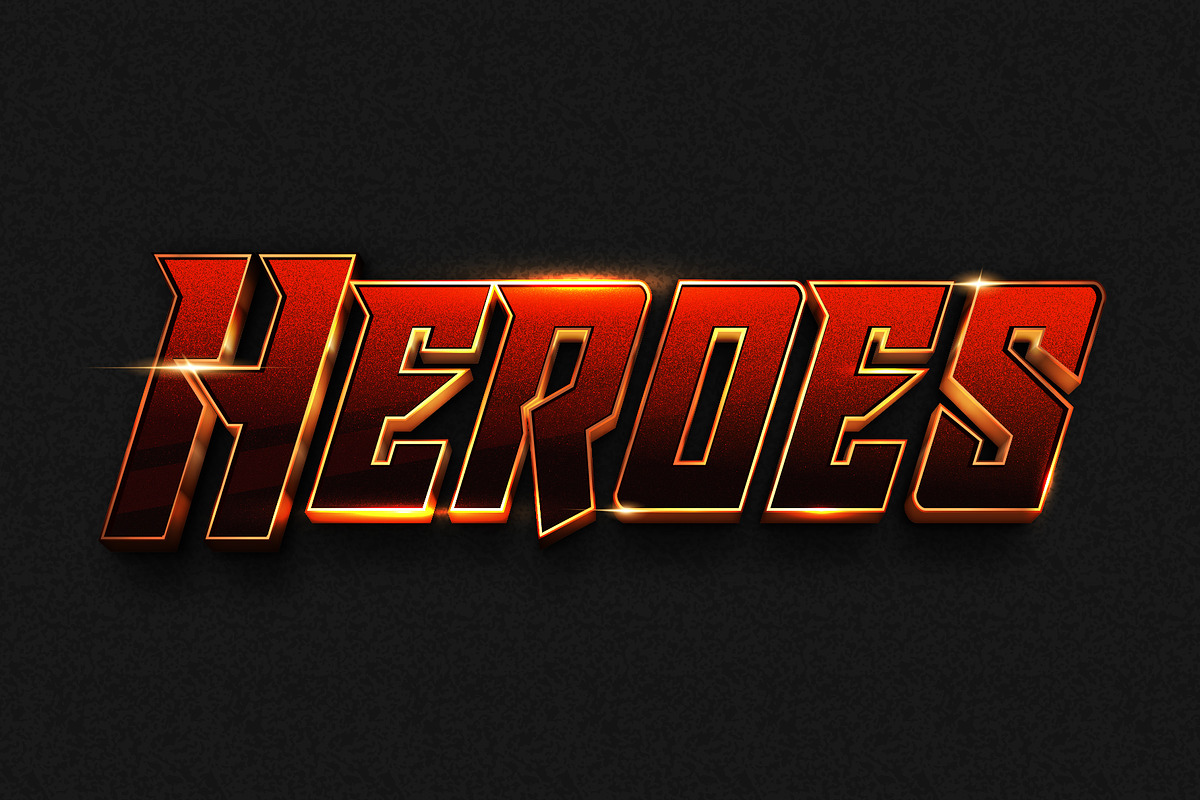 Heroes 3D Editable Text Effect, a Layer Style Add-On by zdson (Photo 2 of 2)