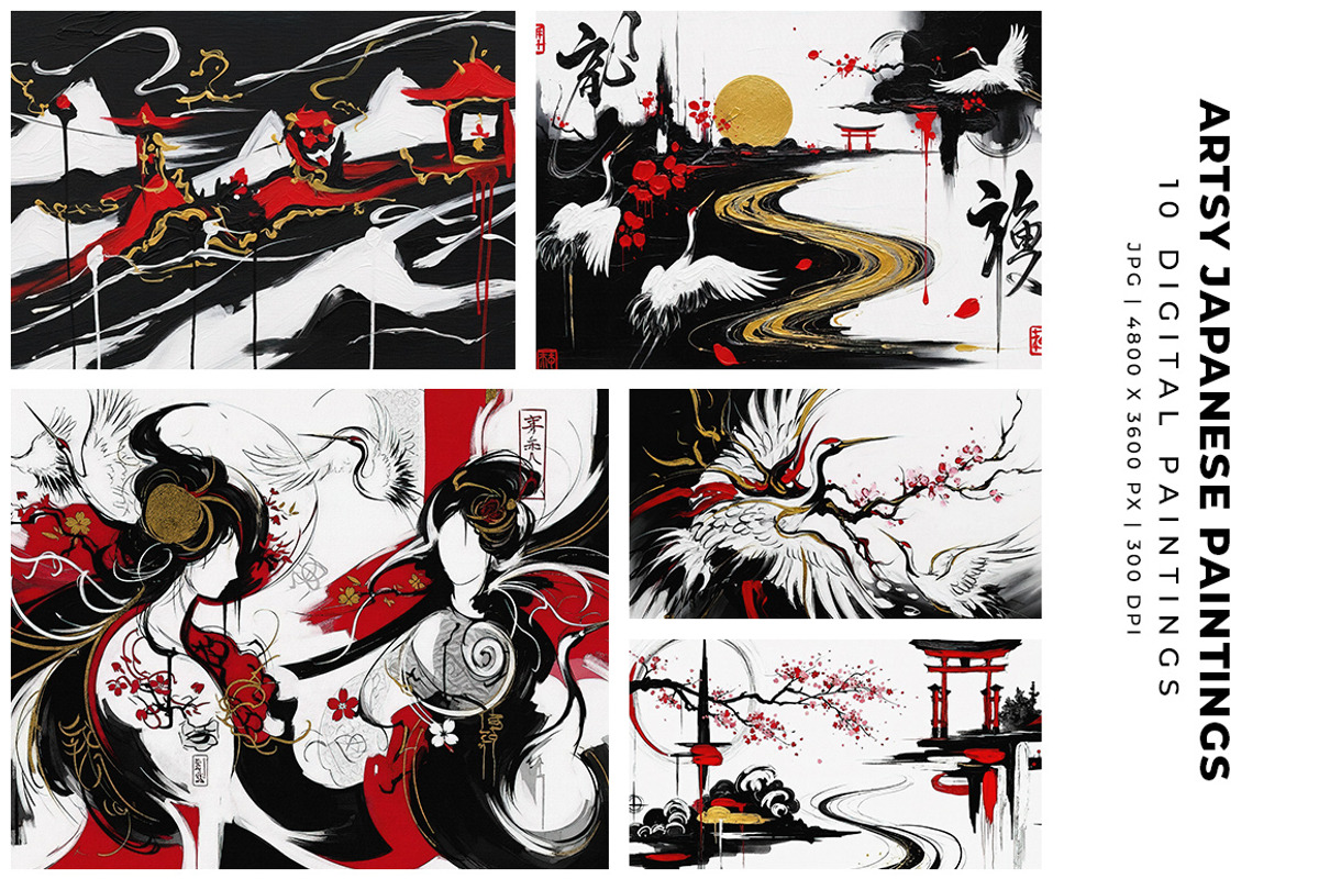 Artsy Japanese Paintings, a Decorative Illustration by Digital Art Creations (Photo 1 of 5)