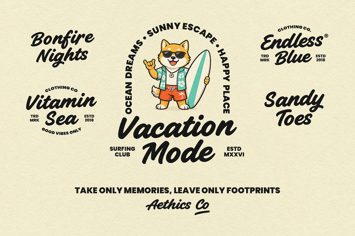 Aethics Surfing Summer Script Font, a Script Font by Maulana Creative (Photo 6 of 7)