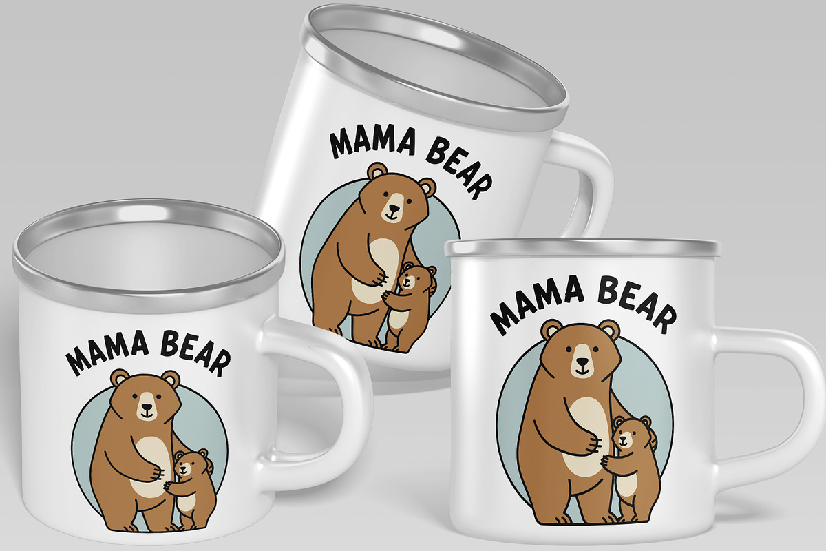 Mama Bear Mother's Day Shirt SVG, an Animal Illustration by Ghagra (Photo 3 of 7)
