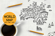 World Travel Line Icons Map, an Illustration by Moloko88 (Thumbnail 5 of 7)