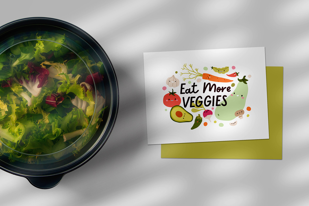 Cute funny vegetables, stickers set, a Food Illustration by Good Studio (Photo 5 of 7)