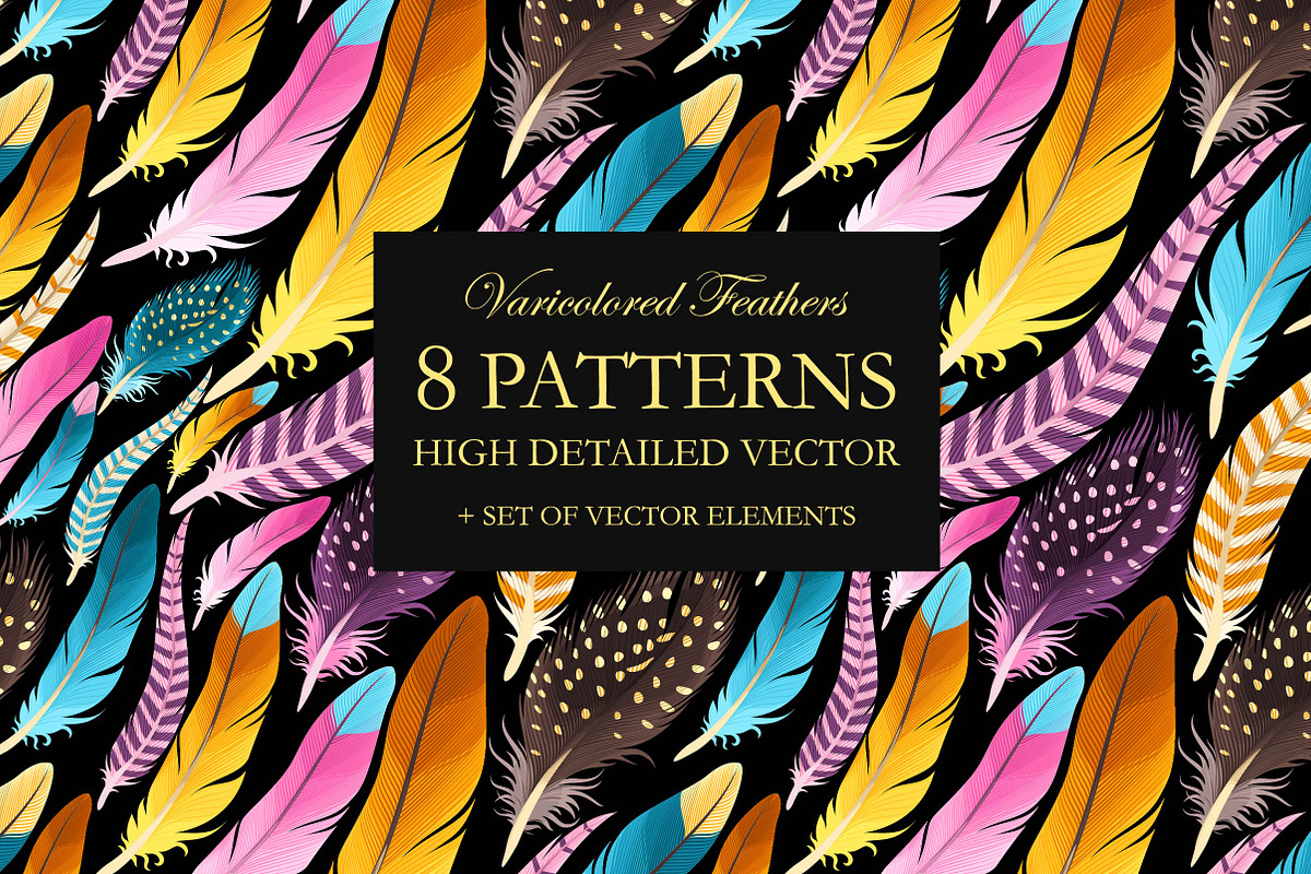 Patterns with Feathers, a Pattern Graphic by GreyLilac