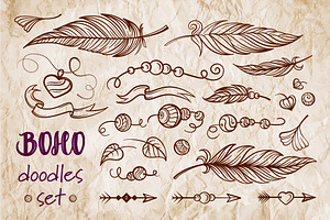 Boho Vector Doodles Set