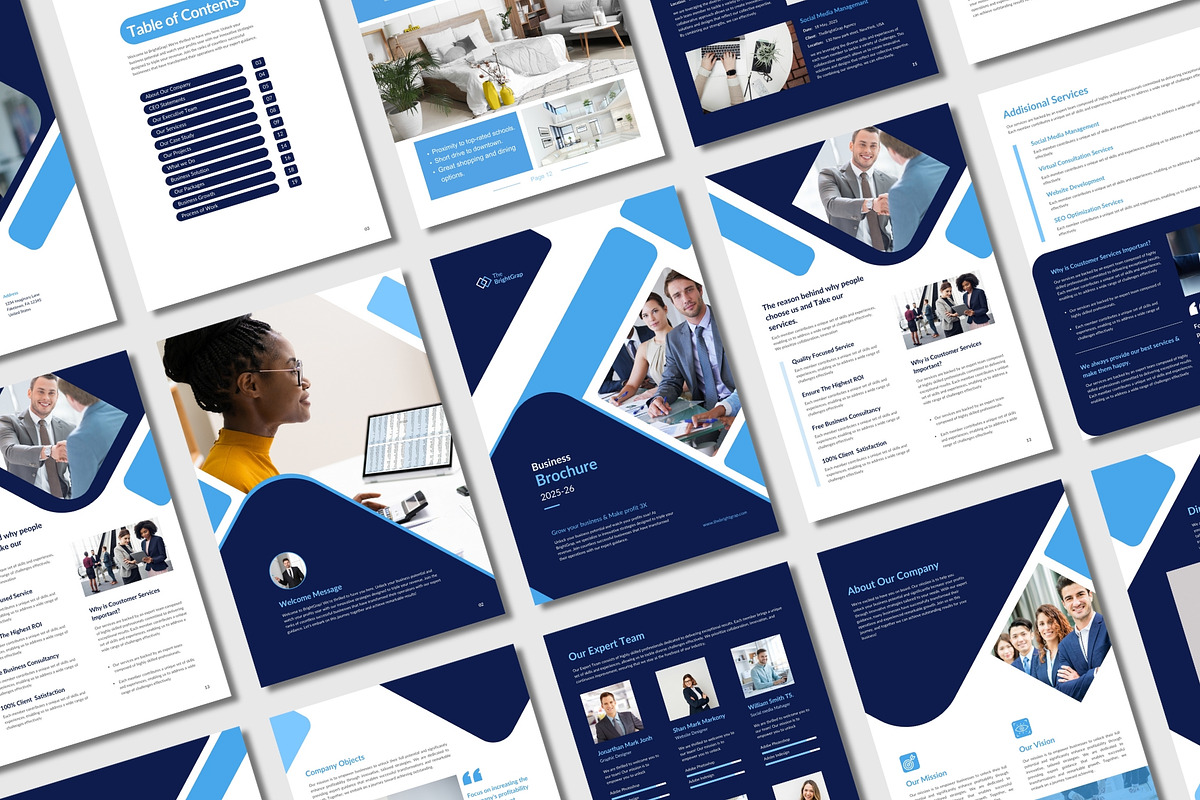Company Profile Brochure Canva, a Brochure Template by TheBrightGrap (Photo 4 of 8)