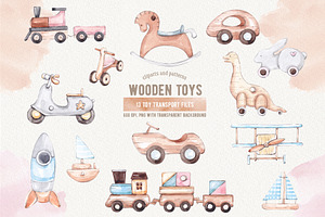 Wooden Toys. Kids Watercolor Set