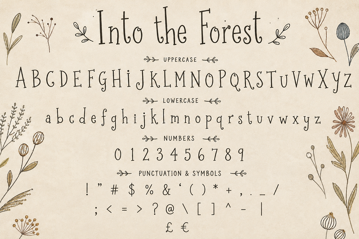 Into the Forest - Rustic Font, a Handwritten Font by Warm Cozy Cottage (Photo 2 of 5)