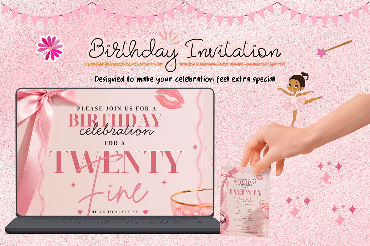 Twenty Fine Birthday Invitation, an Invitation Template by bellaROSEworkshop (Photo 3 of 5)