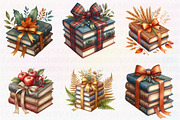 Autumn Bow Book Stack Clipart, an Illustration by CreationArt (Thumbnail 4 of 5)