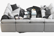 U-shaped sofa 3d model, a Furniture 3D Model by 3dmitruk (Thumbnail 5 of 11)