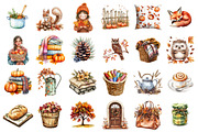 Watercolor Autumn Clipart Bundle, a Seasonal Illustration by designcity5 (Thumbnail 2 of 5)