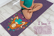 Yoga Meditating Girl, a Healthcare Illustration by Apolinarias Art (Thumbnail 2 of 11)
