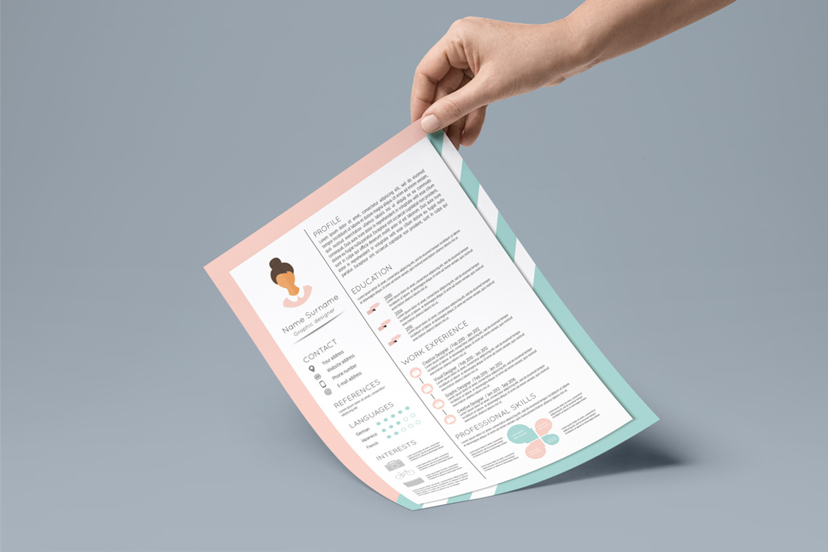 Feminine resume and cover letter, a Resume Template by UTM Studio (Photo 2 of 5)
