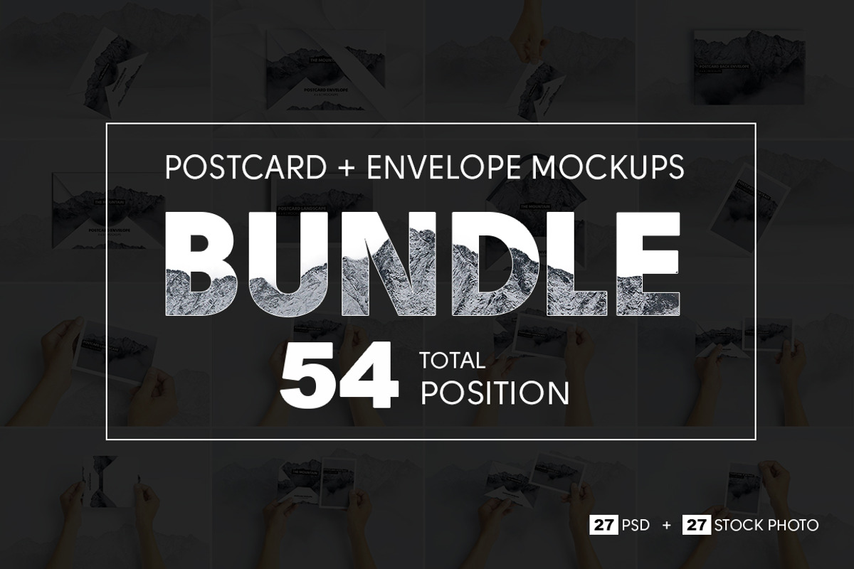 Postcard With Envelope Mockups BUNDL, a Print Template by Kongkow (Photo 1 of 14)