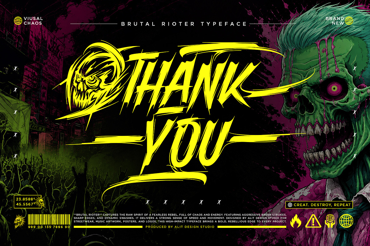 Brutal Rioter Typeface, a Script Font by alit design (Photo 20 of 20)