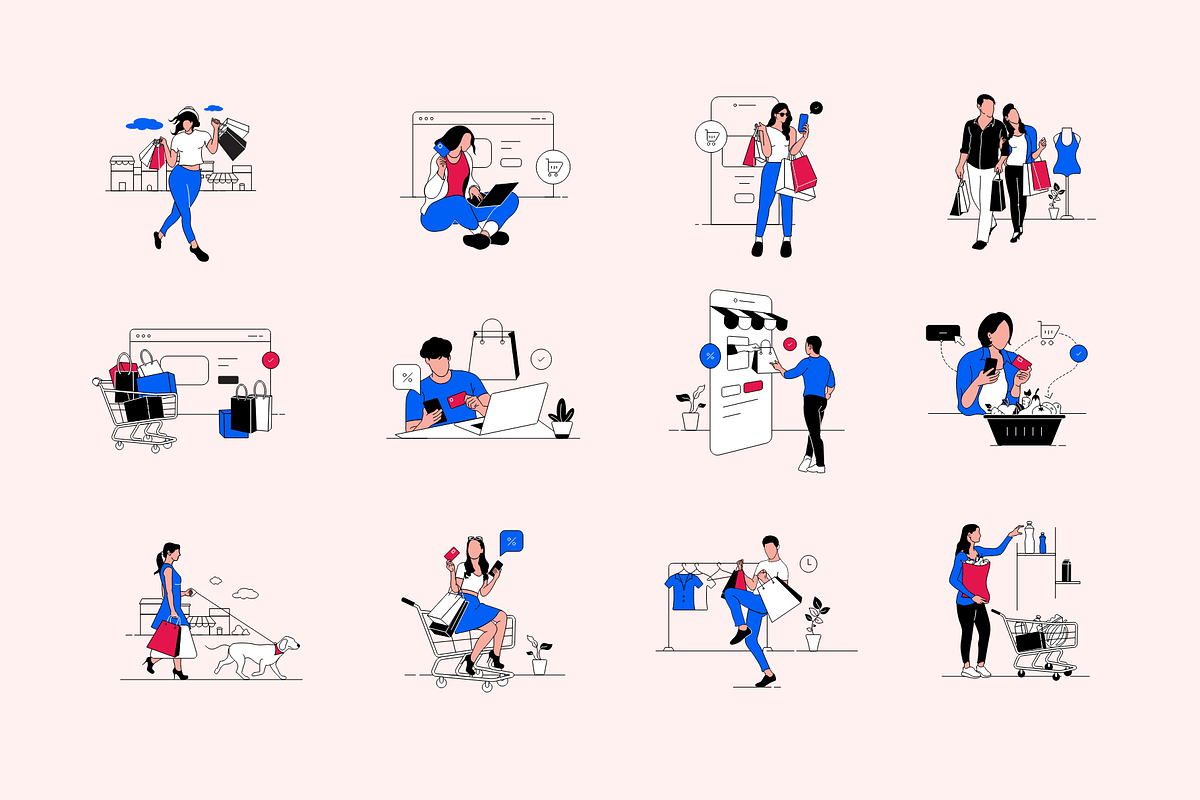 Shopping and e-commerce illustration, a Person Illustration by Ragul Creates (Photo 3 of 3)