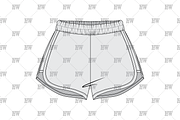 70's Athletic Shorts Fashion Flat, a Bottom Mockup by haydenwentworth (Thumbnail 2 of 3)