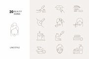 Beauty icons set, an Outline Icon by mayrum (Thumbnail 1 of 2)