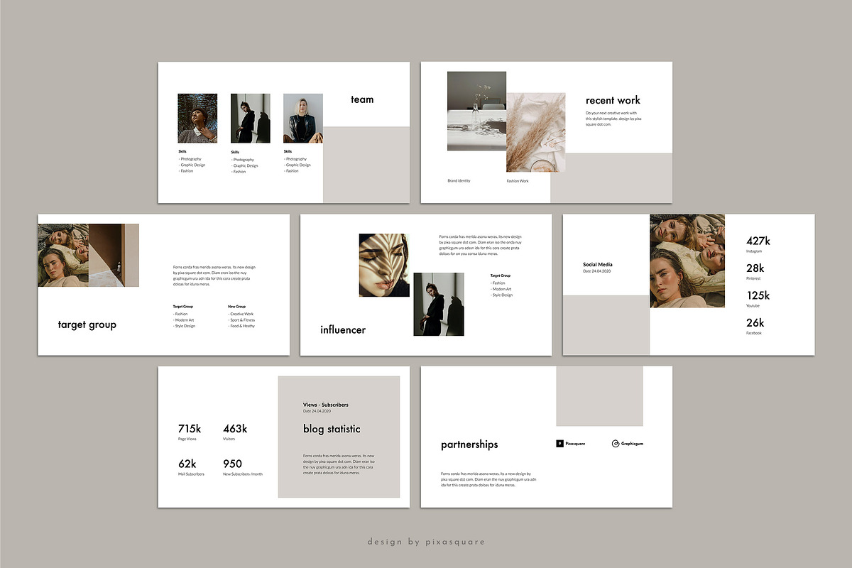 KARA Media Kit Google Slide Template, a Presentation Template by PixaSquare