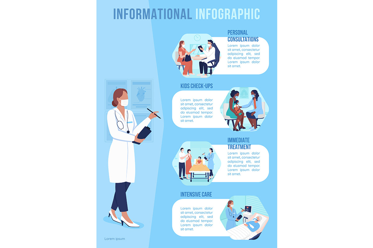 Hospital treatment flat template, a Poster Template by IMG visuals characters (Photo 2 of 4)