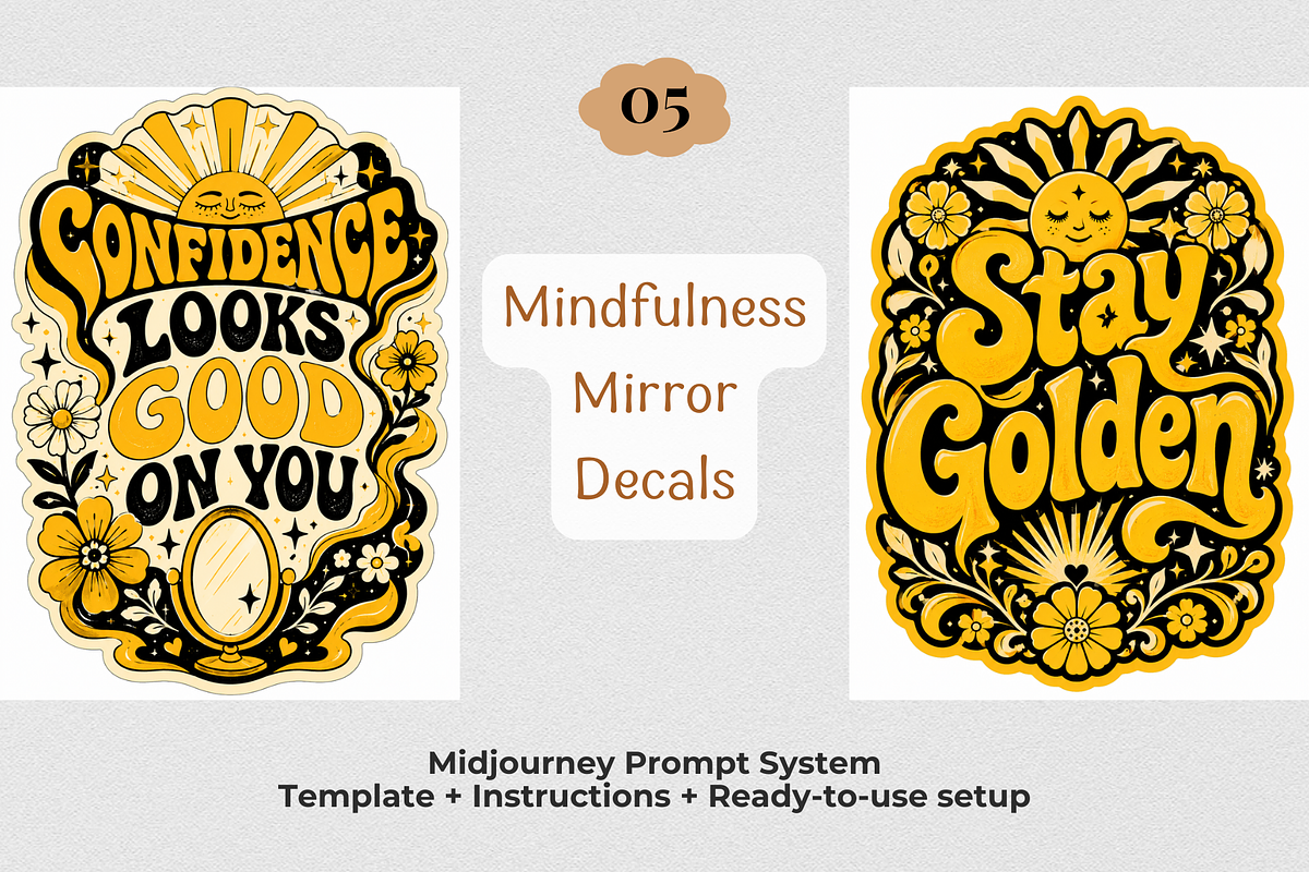 Retro Groovy Sticker T-Shirt Prompts, a Seasonal Illustration by Print Haven Mochi Vintage (Photo 7 of 8)