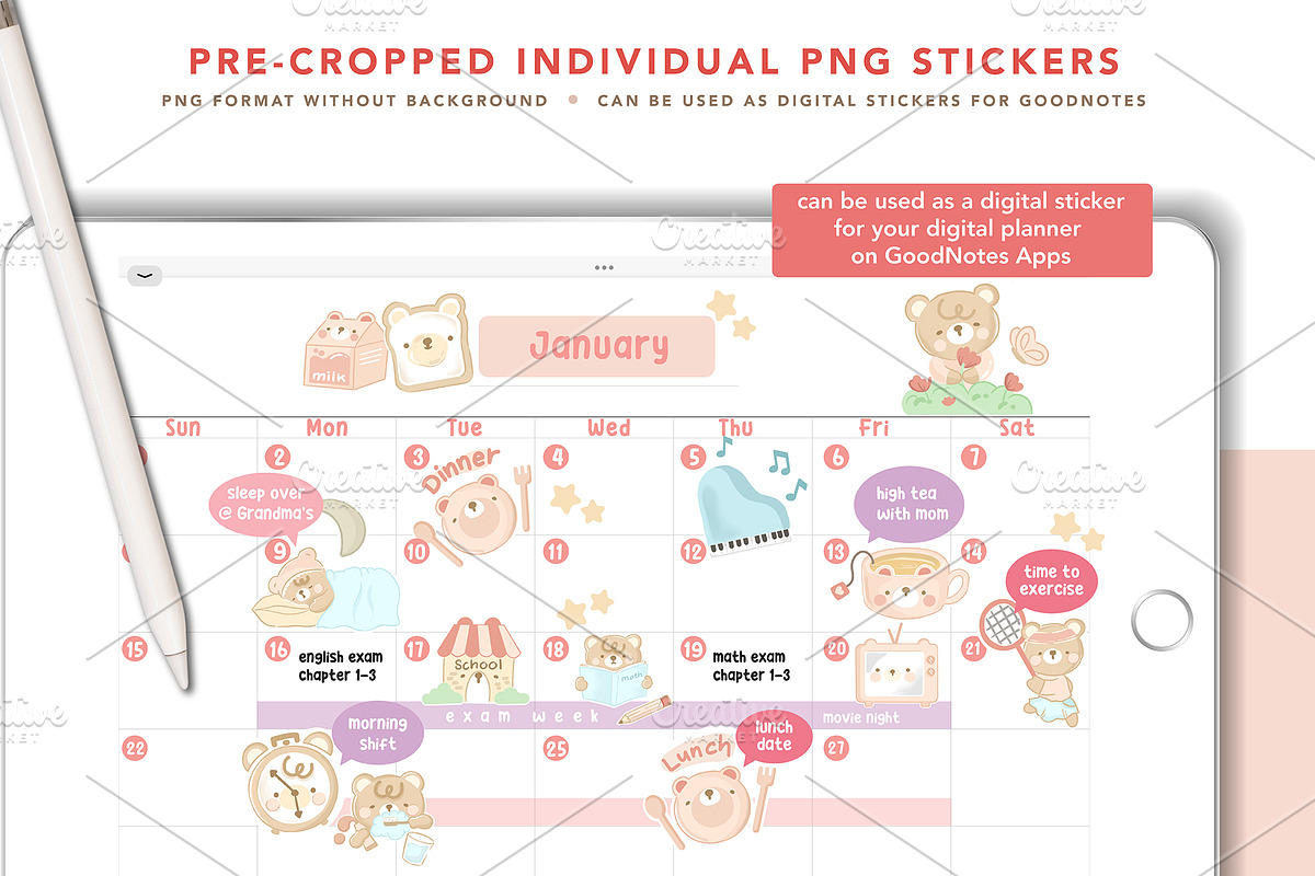 Teddy Bear timetable for kids, a Design Template by hanacrochetdesign (Photo 2 of 9)