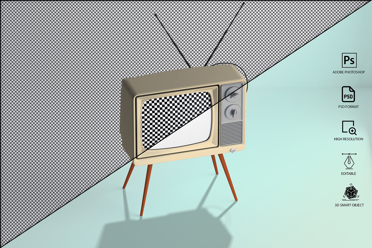 Retro Tv Mockup Pack, a Household Mockup by GraphicVil (Photo 19 of 23)