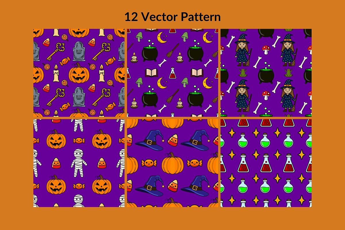 Halloween: Patterns & Clipart, a Seasonal Illustration by Elatedowl (Photo 3 of 14)