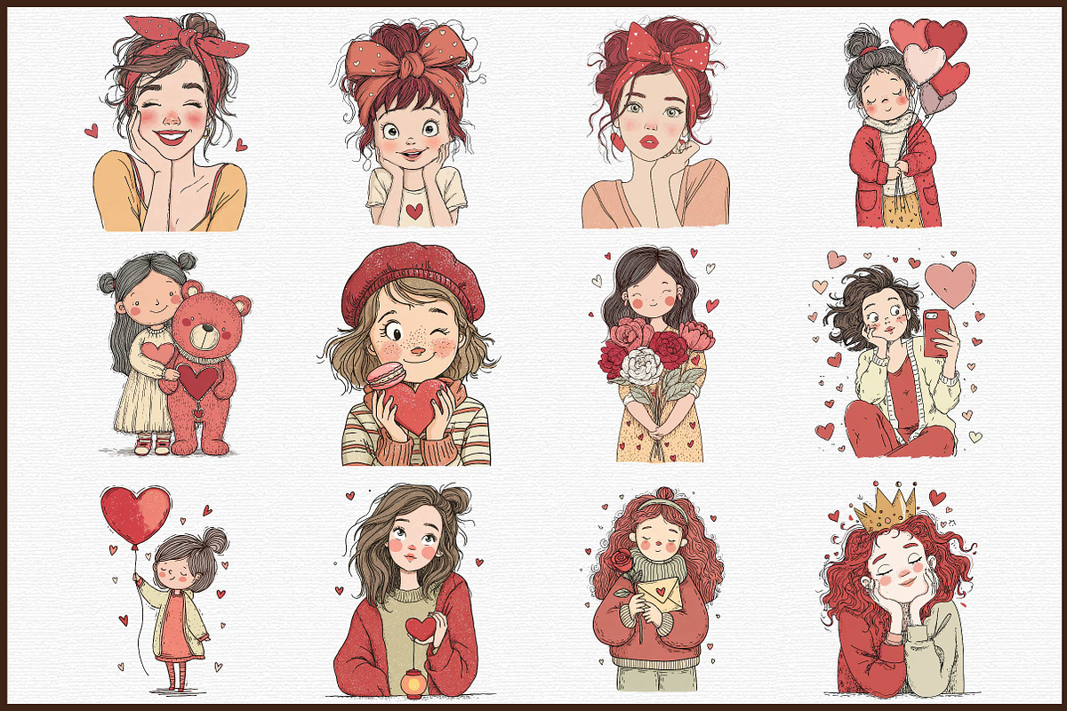 Valentine Rose Gold Reverie Girl Cli, an Illustration by Sublimation Artist (Photo 3 of 6)