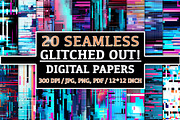 20 Seamless Digital Glitch Patterns, a Pattern Graphic by Nordic Design (Thumbnail 1 of 9)