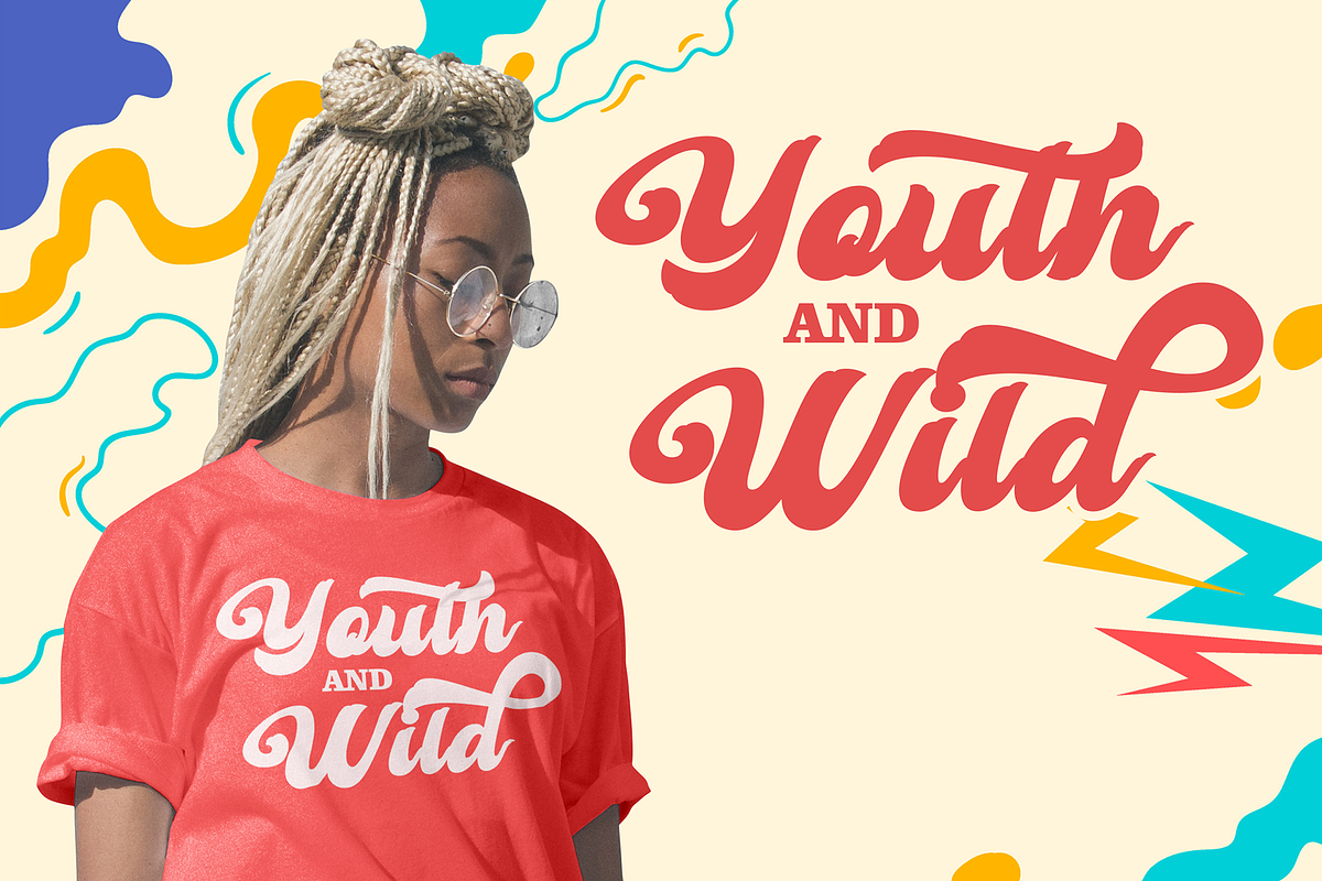 Retro Young - Vintage Bold Font, a Script Font by figuree studio (Photo 4 of 10)