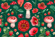 Red summer nature illustrations kit, a Texture Illustration by Sundra (Thumbnail 3 of 7)
