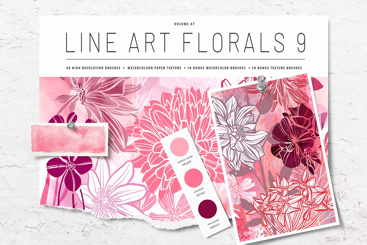 Floral Procreate Stamp Brushes 9, a Brushes & More by DeloresArt (Photo 1 of 8)