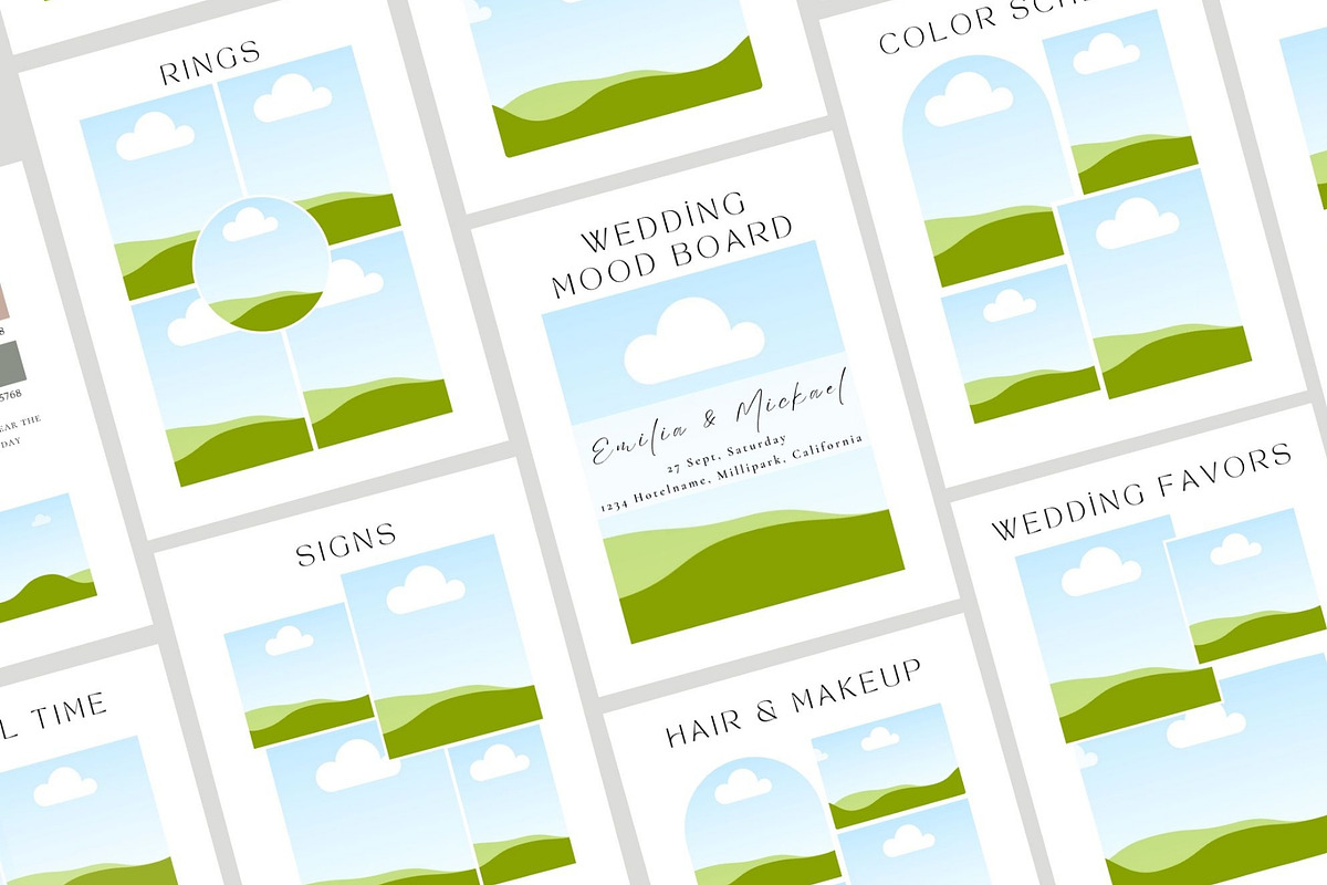 Wedding mood board template, a Stationery Template by EvaTemplates (Photo 7 of 10)