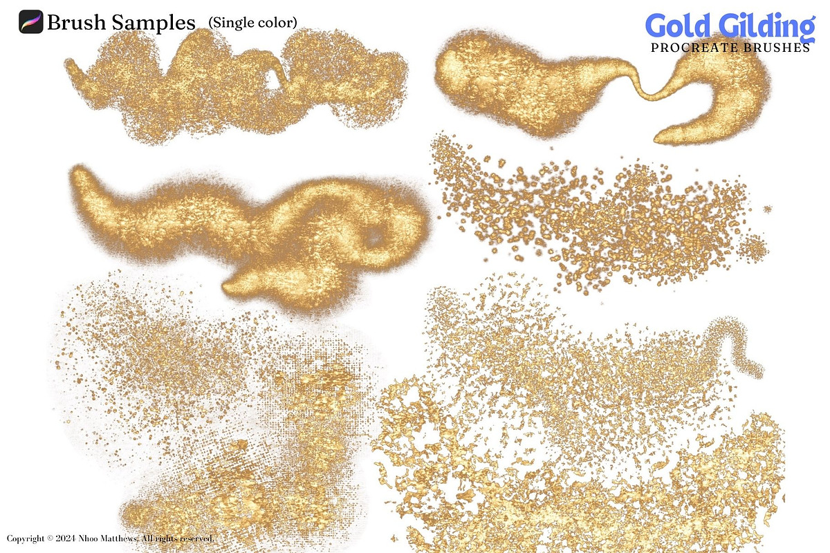 Procreate Metallic Gold Gilding, a Brushes & More by Fashion Workshop Bkk (Photo 8 of 11)