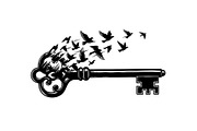 50 Flying Keys Silhouette Vector Bun, an Illustration by Designs_River (Thumbnail 3 of 51)