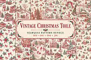 Vintage Holiday Toile Pattern Bundle, a Pattern Graphic by Olya Creative (Thumbnail 1 of 31)