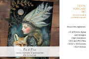 Fox & Fern Postcard Illustration Set, an Animal Illustration by The Dutch Lady Designs (Thumbnail 4 of 8)
