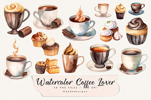 Watercolor Coffee Lover