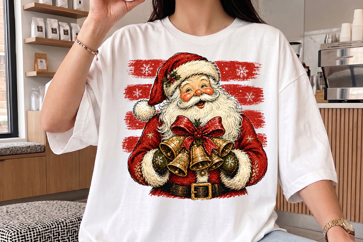 Vintage Stripes Santa Christmas PNG, a Seasonal Illustration by Libby Wishes (Photo 3 of 4)