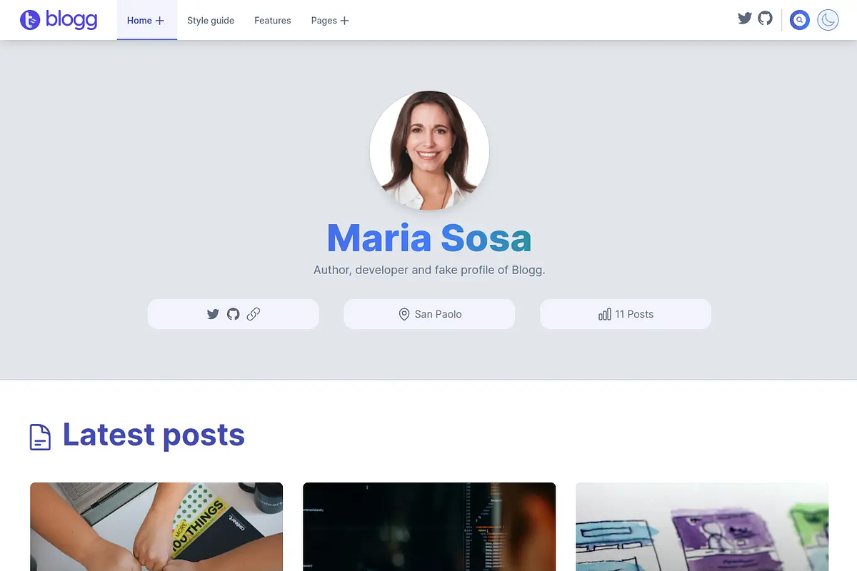 Blogg - Tailwind Theme (HTML + CSS), a HTML Template by tribo.studio (Photo 5 of 7)