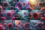 18 Disease X Virus Illustrations, a Technology Illustration by Incomelion (Thumbnail 7 of 9)