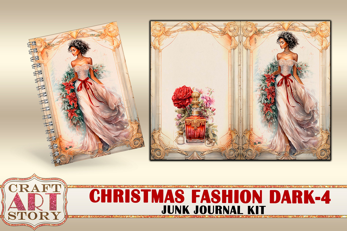 Vintage Christmas Fashion dark-4, a Person Illustration by CraftArtStory (Photo 2 of 7)