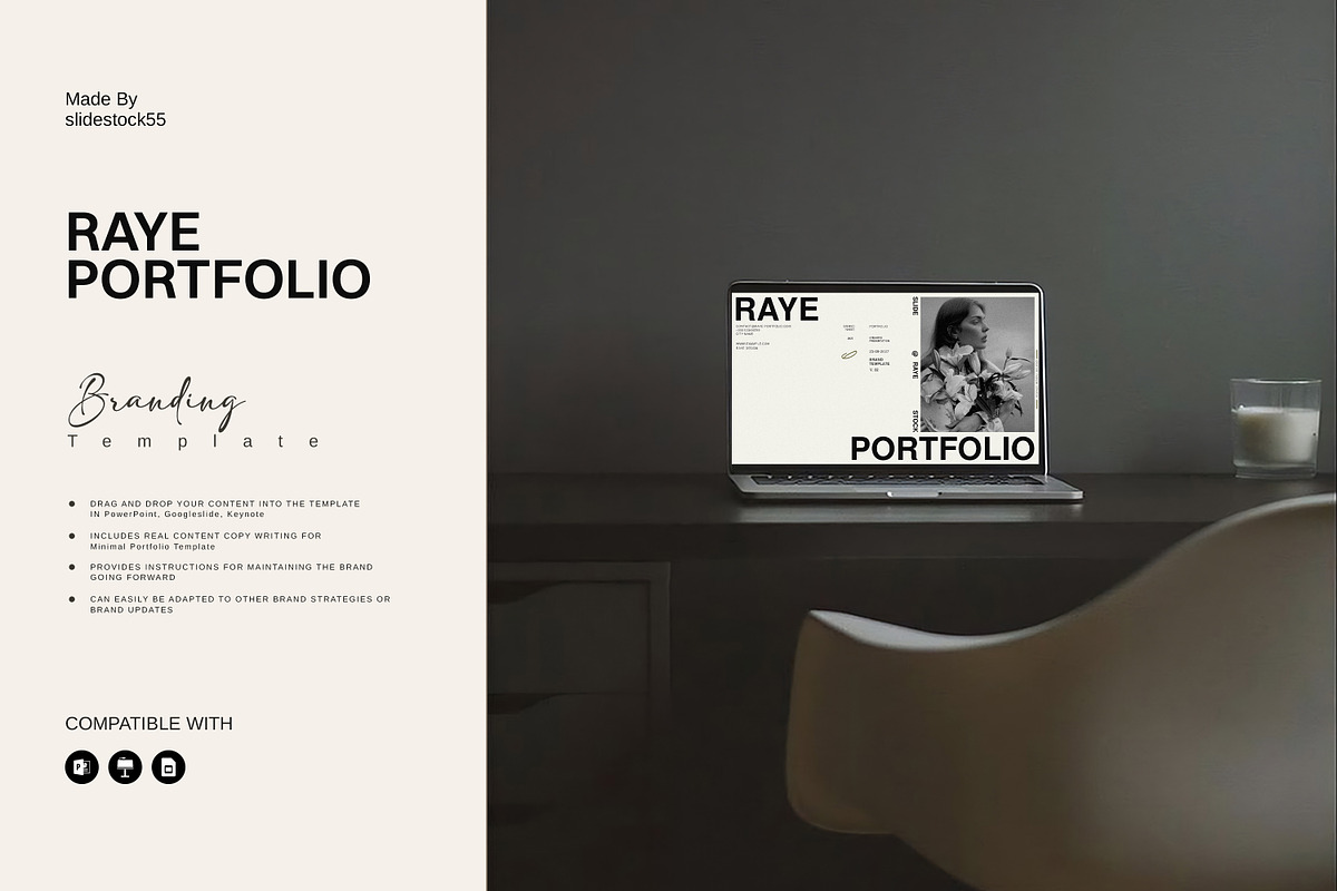 RAYE | Brand Portfolio Template, a Presentation Template by slidestock55 (Photo 2 of 12)